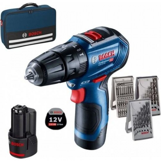 Bosch Professional GSB 12V-30 + 39 Prc Set 06019G9101