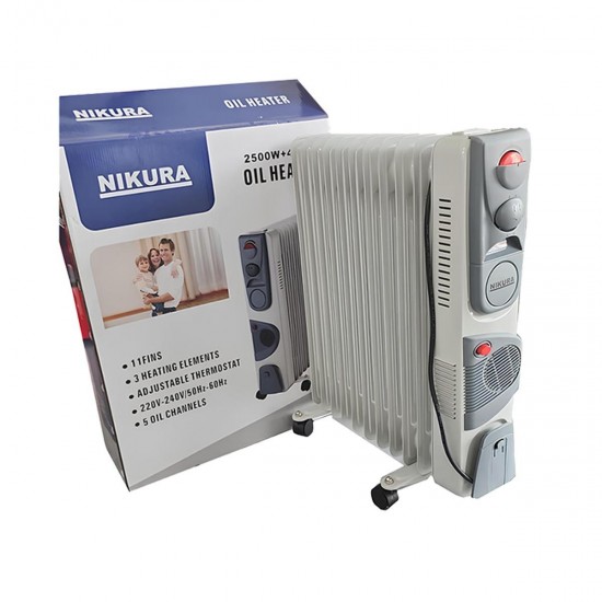 NİKURA 2500W+400W OIL HEATER FANLI 11 DİLİM  YAĞLI RADYATÖR